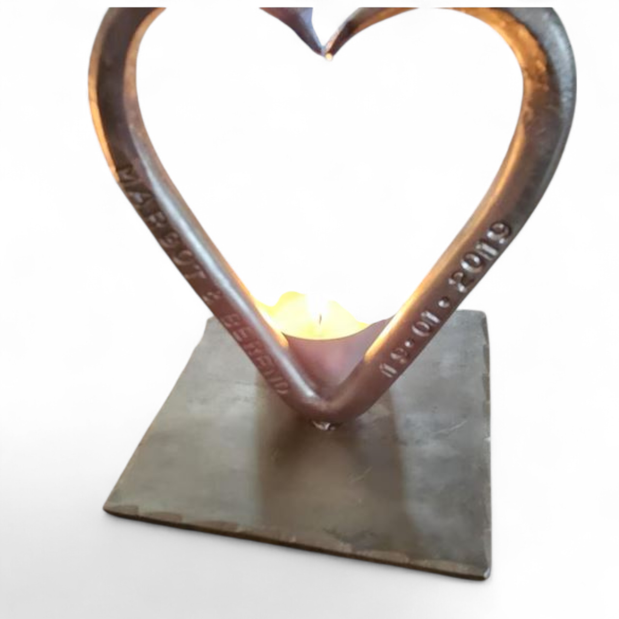Wrought Iron Heart candle holder