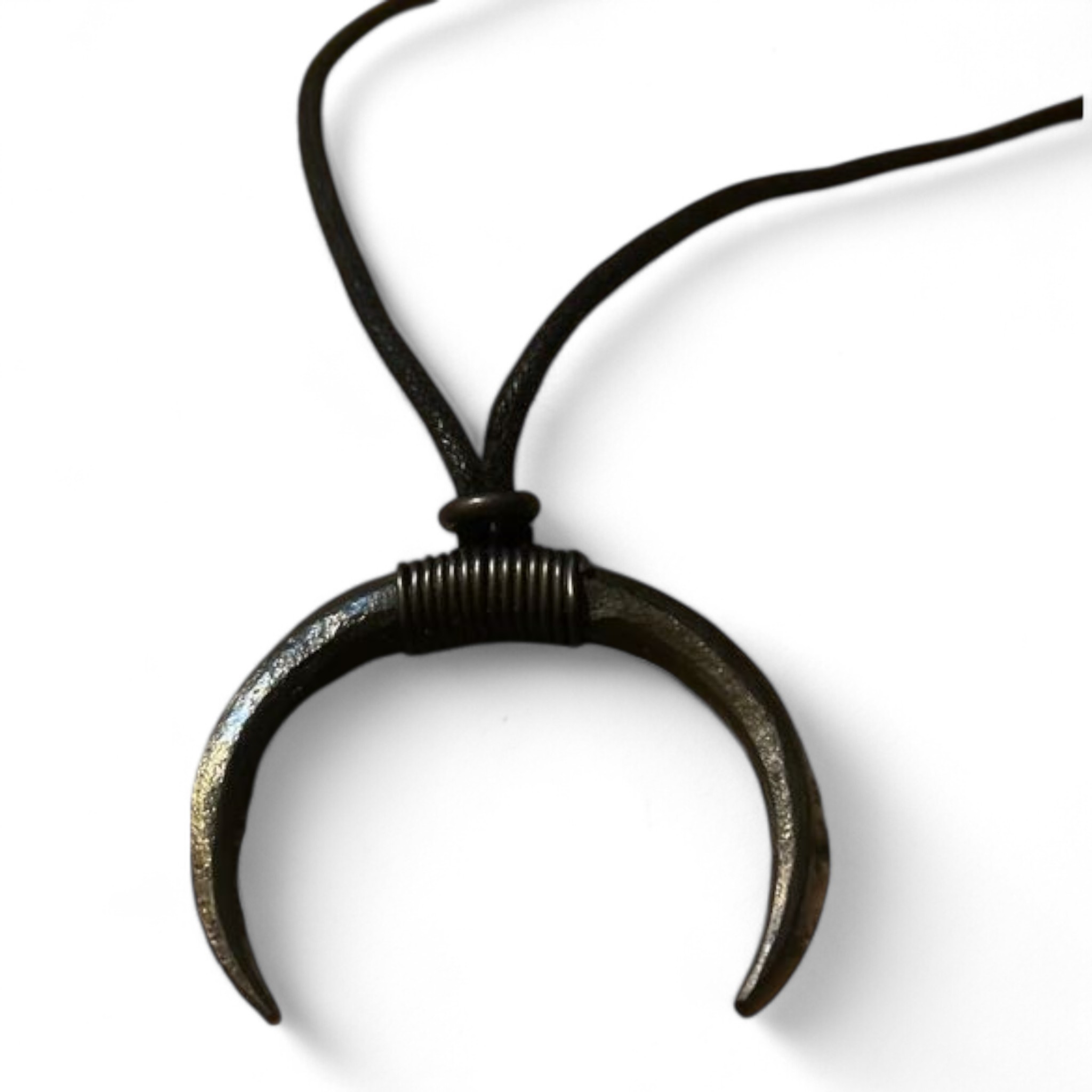 Forged Iron Moon Pendent Necklace