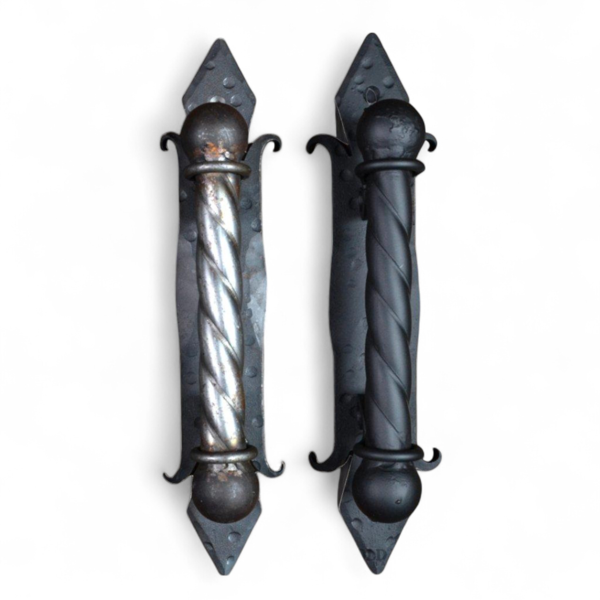 Hand forged Iron Twisted Ball end style handle